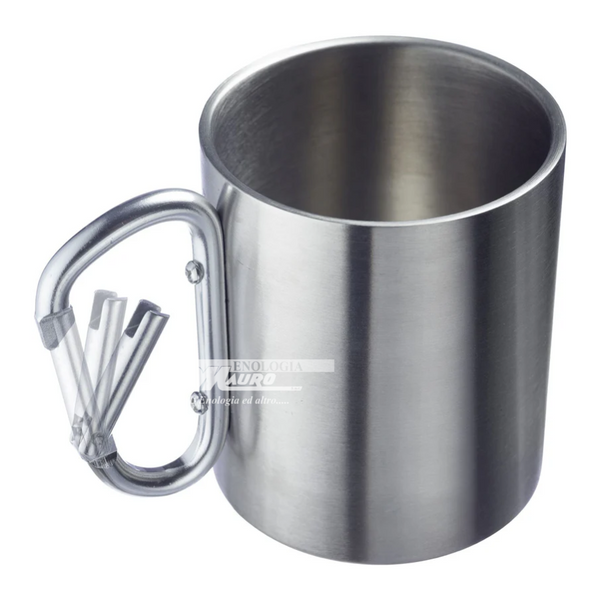 Tazza Con Manico A Moschettone Inox - 300 Ml