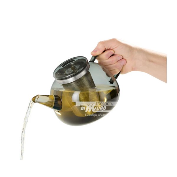 Teiera Grigia con filtro Yuna In Vetro - Lt 1,6