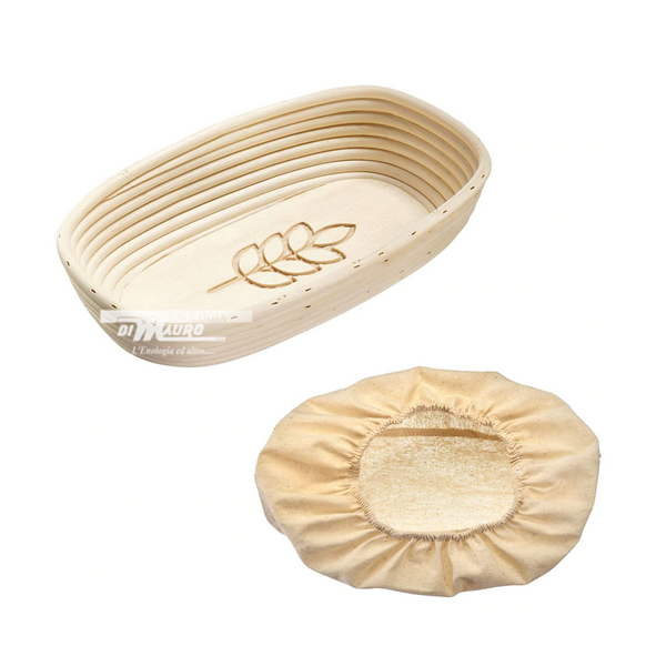 Cesto Di Lievitazione Ovale Con Fodera "Spiga" - Cm 34