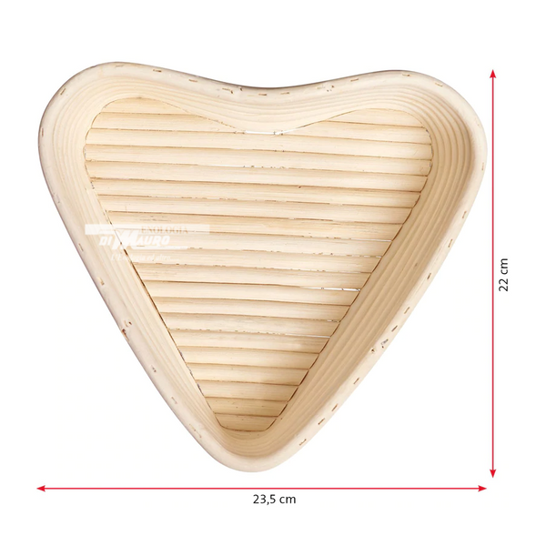 Cesto Di Lievitazione Cuoriforme Con Fodera - Ø 24 Cm