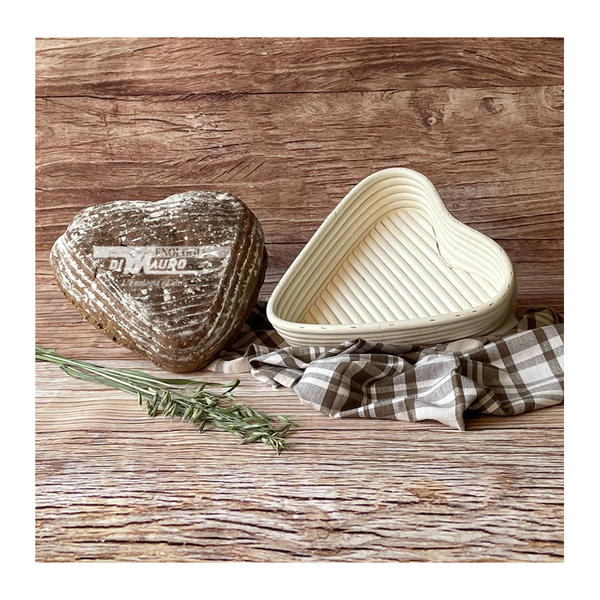 Cesto Di Lievitazione Cuoriforme Con Fodera - Ø 24 Cm