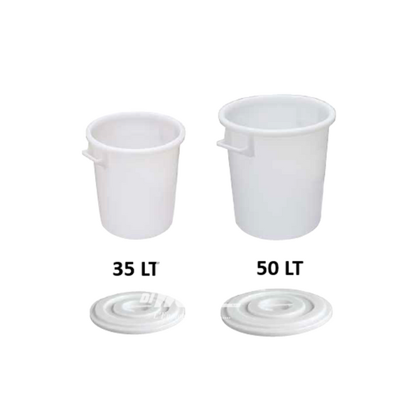 Bidone Industriale Con Coperchio - 50 Lt