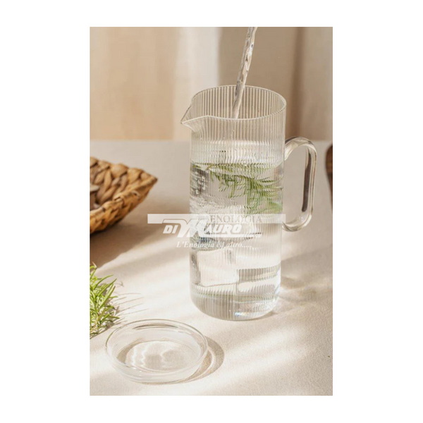 Caraffa Acqua Vetro Borosilicato Trasparente - 1,2 Lt