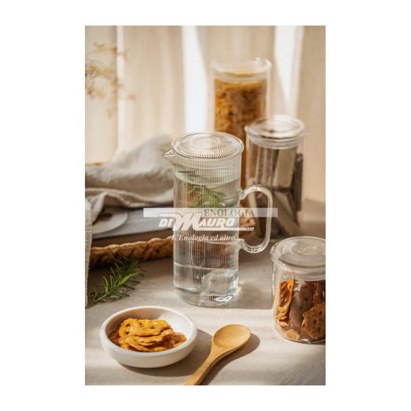 Caraffa Acqua Vetro Borosilicato Trasparente - 1,2 Lt